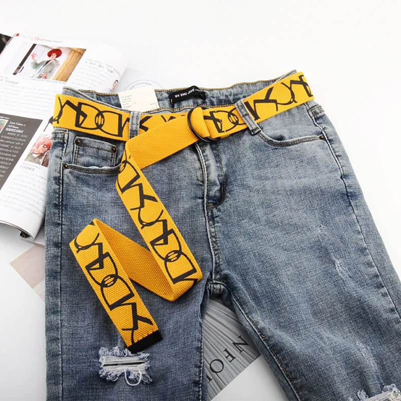 Ремень брезентовый Женский удобный пояс в стиле унисекс Молодежный с солнечным