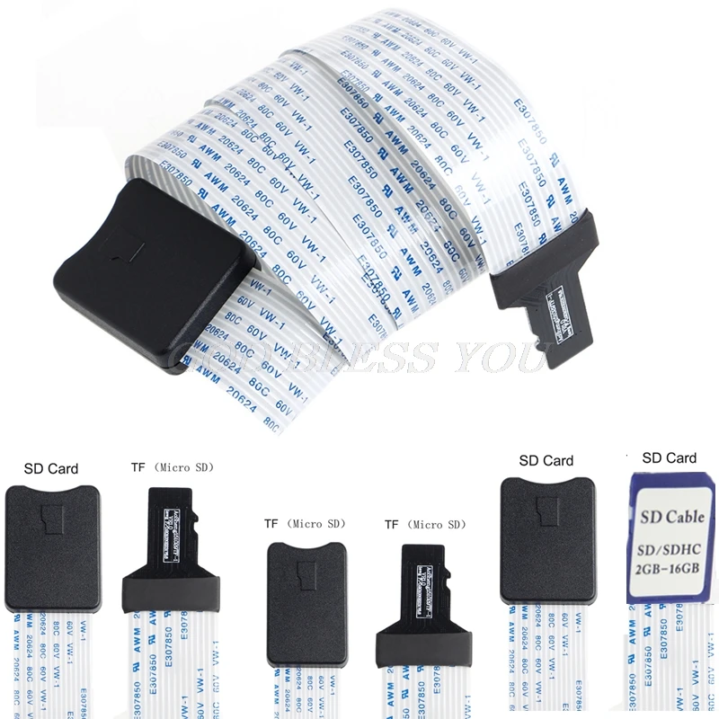 48 см/60 см sd карта гнездо к TF Micro SD папа SD/TF гибкая Удлинительный кабель удлинитель