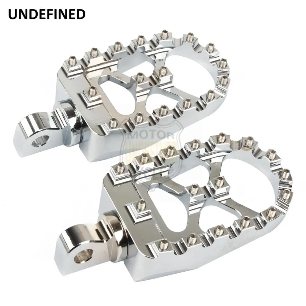 MX Foot Pegs Motorcycle Wide Fat Footpegs Bobber 360 Roating Footrests For Harley Dyna Fatboy Sportster Iron 883 Street Bob