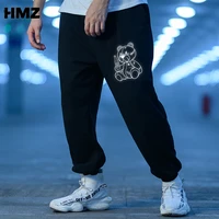 hmz cotton harem pants men blcak elastic waist streetwear joggers 2021 baggy drop crotch pants casual trousers men dropshipping