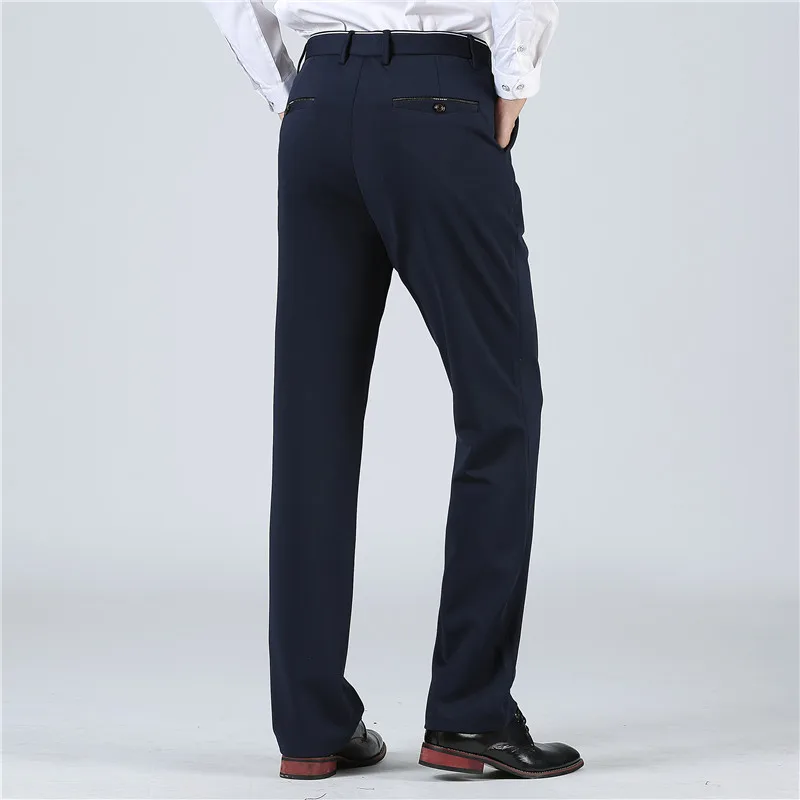 

Men's extra large casual pants straight loose high waist and high elasticity suit pants middle-aged non-iron pants size 29-52