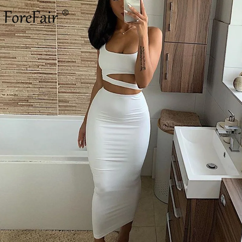 Женское облегающее платье с вырезами Forefair однотонное Клубное открытыми плечами