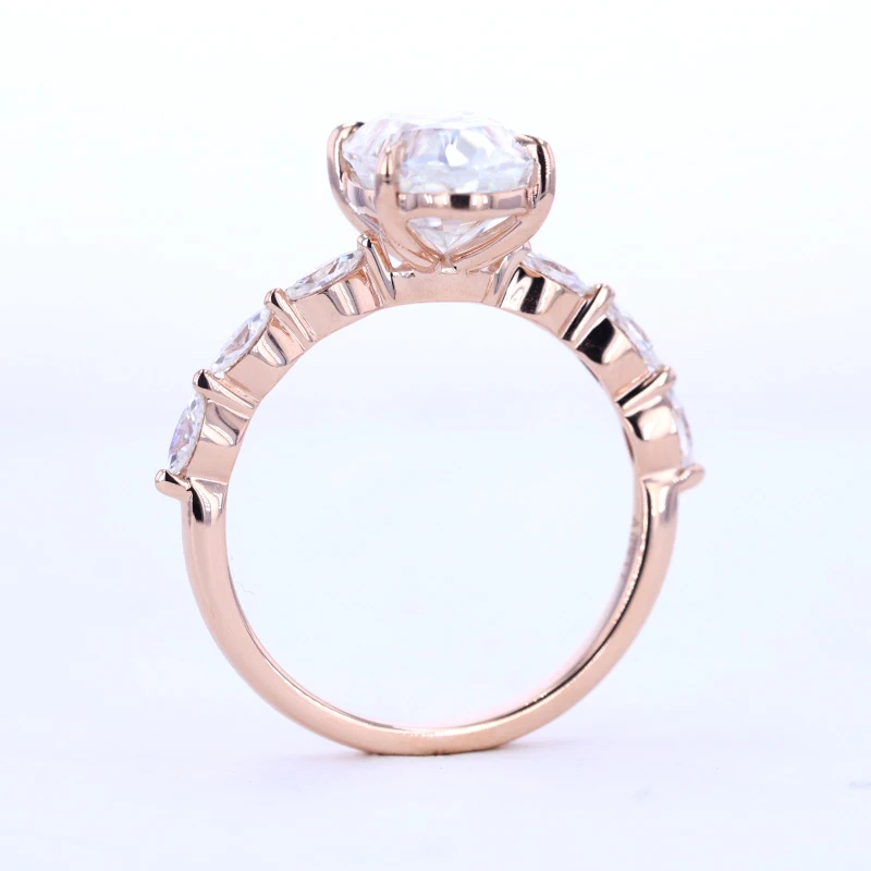 Женское кольцо с муассанитом овальной огранкой 10 к 4 карата | Украшения и
