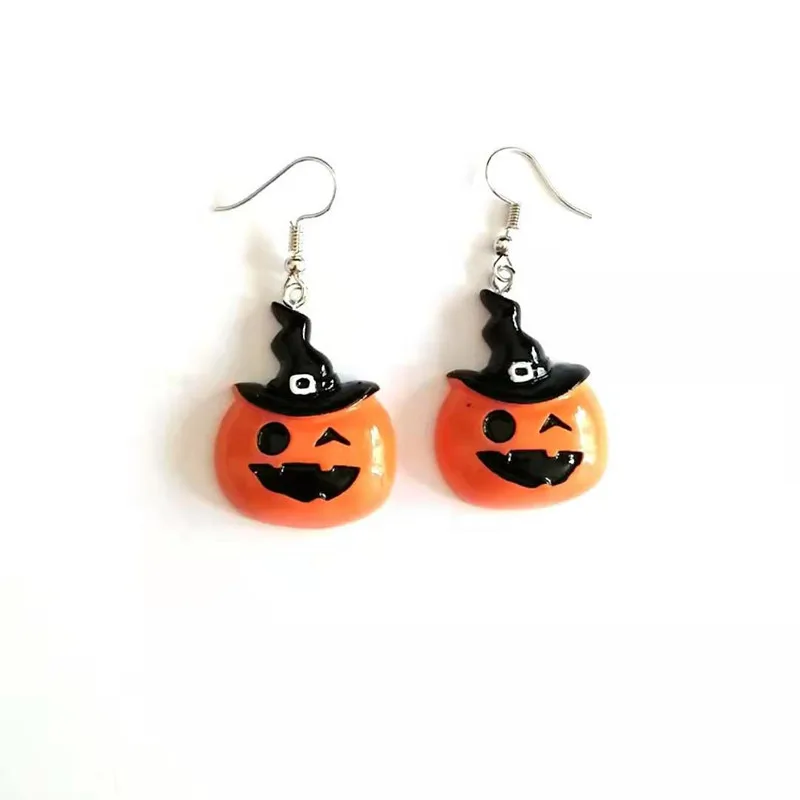 

DIY resin earrings earring retro personality pendant pumpkin mask skull ghost cat Halloween accessories earrings women jewelry