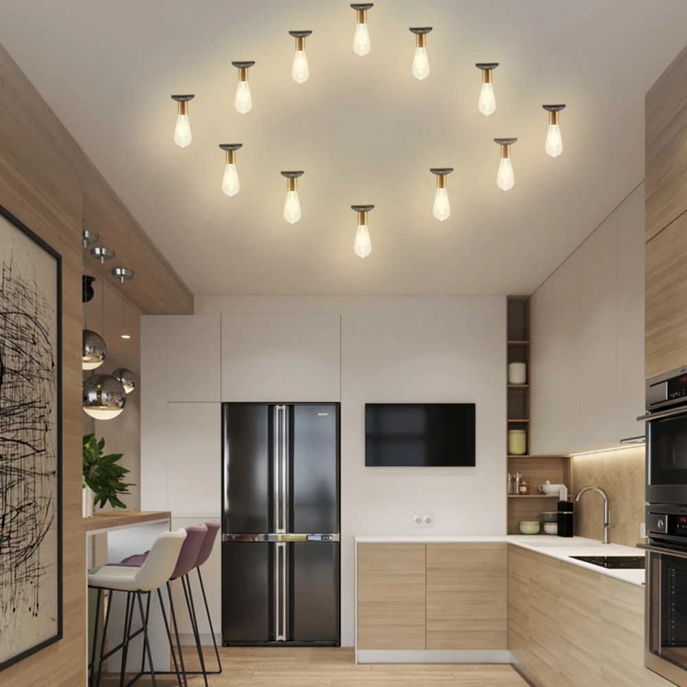 Минималистичный винтажный светильник для коридора потолочный с 5 Вт Led E27 Edison