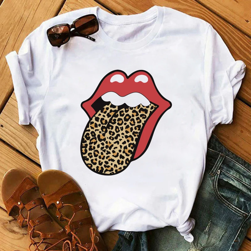 

Maycaur Women Leopard Printed Graphic Flower Fashion T-Shirt Top Casual Cute Printed Shirt Tumblr Tee Hipster Female T Shirt Tee