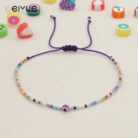 lucky evil eye braceletstiny bracelet for women multicolor miyuki delica beads adjustable string thin pulseras trendy jewelry