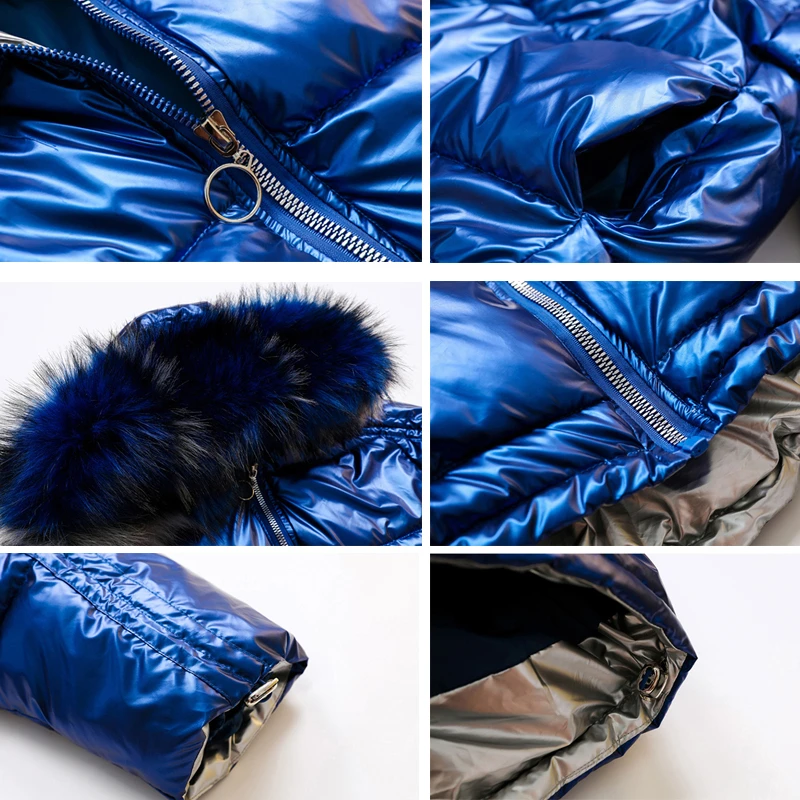 Короткое теплое зимнее пальто женская пуховая хлопковая парка с большим меховым