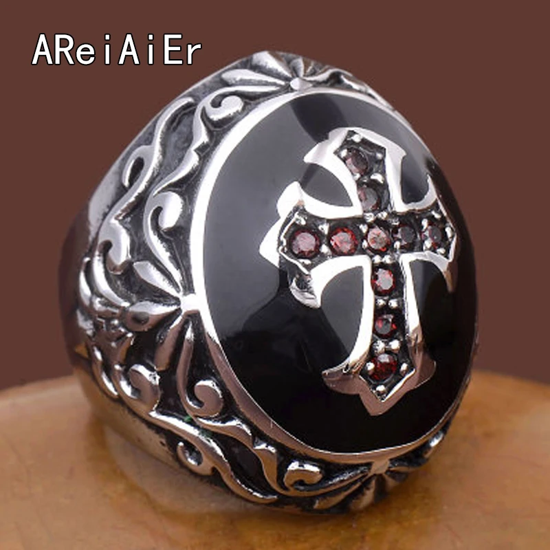 Мужское кольцо Domineering из титановой стали большое перекрестное популярное для