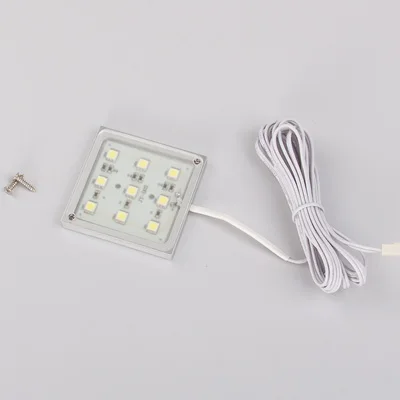 

12V Led Light Slim Type 1.8W Warm White Square Cabinet Light Led Backlight 9leds 5050SMD Led Cabinet Light 10pcs/lot