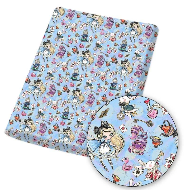 

Polyester Cotton Fabric Love Poker Cartoon Vintage Printed Fabric DIY Sewing Bag Home Textile Garment Material 45*145cm/pc 80g