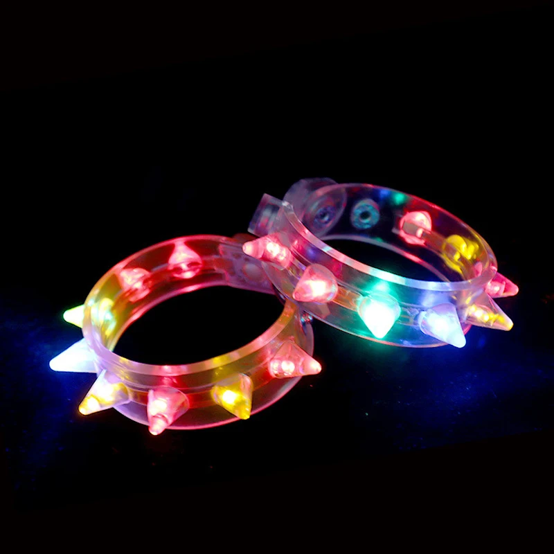 Free Shipping 25pcs/lots Party Decoration LED Lights Wristband Ring Band Gear Glowing Rave Led Bangle Glow Toys  Punk Wristband images - 6