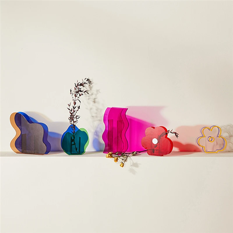 Декоративные вазы современные акриловые кисти в виде цветов держатель горшки