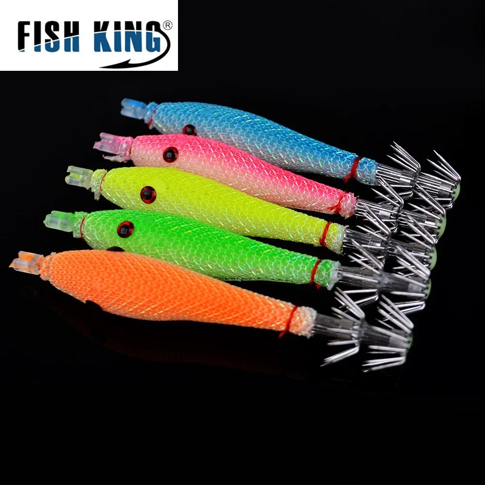 

5 шт., приманка для рыбалки с креветками, искусственные крючки для кальмара, фосфоресцирующие приманки 8 г/9 см, осьминог, каракатица, рыболовн...