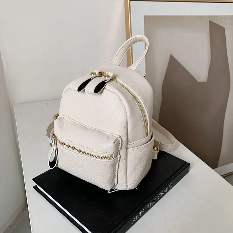 

Women Backpack Summer Cartoon Print PU Leather Female Backpack High Quality Brand Student Schoolbag Mini Travel Ladies Backpacks