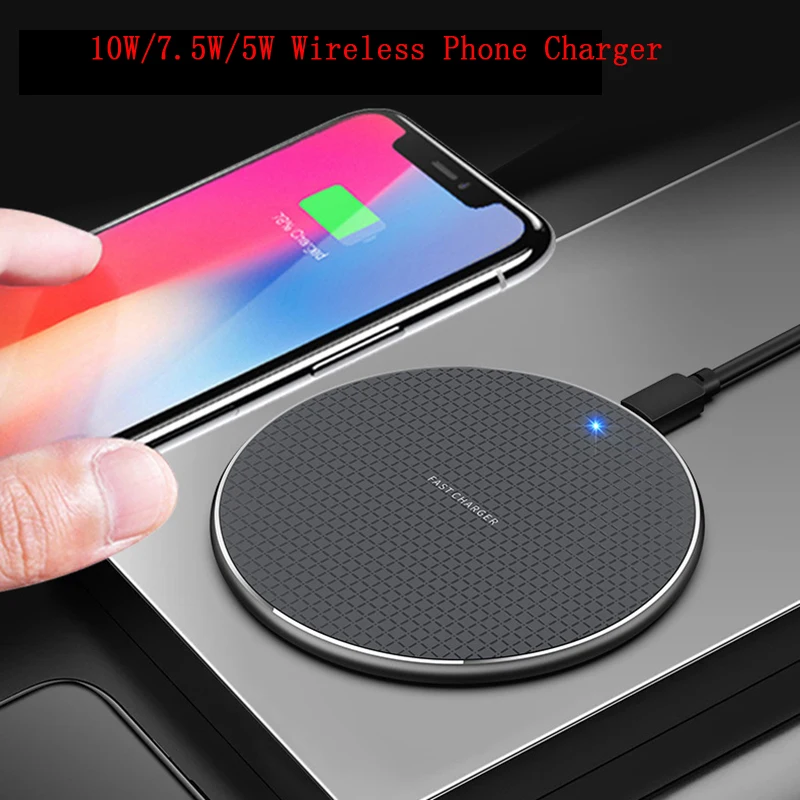 Универсальное беспроводное зарядное устройство Qi 10 Вт для iPhone 11 Pro XS XR X8 Plus