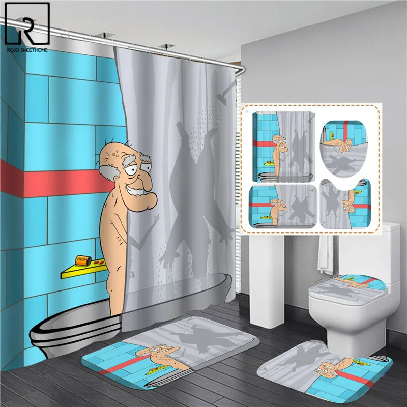 3d dinosaur shower curtains waterproof bathroom curtain with hooks anti slip bath mat set soft rugs wc toilet carpet home decor free global shipping