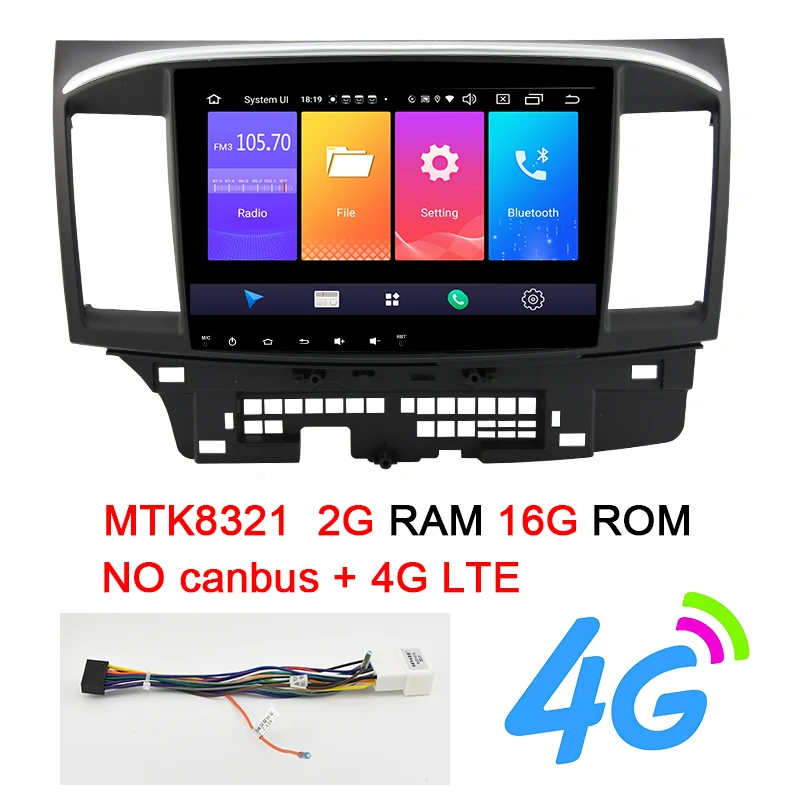 MTK NO Canbus 4G AUTOTOP 2 Din Автомобильный мультимедийный радио Android 9,0 для Mitsubishi Lancer 2007- 10,1 дюймов Lancer DVD Автомобильный gps Видео плеер стерео - Цвет: MTK NO Canbus 4G