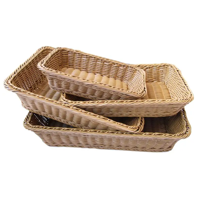 Плетеная корзина из ротанга для хранения фруктов и овощей кухонная коробка
