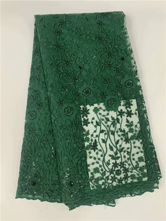 Высококачественная африканская оранжевая кружевная ткань бисер французская