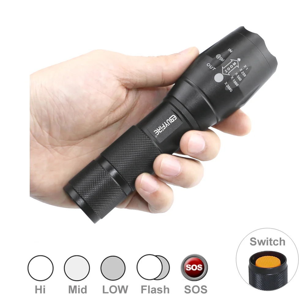 Новинка USB фонарик перезаряжасветодиодный m-l T6 LED 3800lm AAA 500m масштабируемый 18650