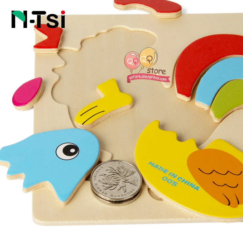 N-Tsi, детские деревянные головоломки, игрушки для малышей, Развивающие головоломки, Развивающие детские игрушки для детей, игры, Мультяшные животные, подарок, 3 года