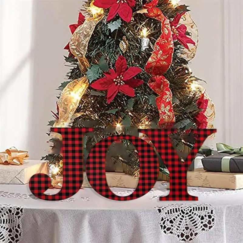 Christmas Joy Table Decoration Mantel Fireplaces Letter Sign Wood Decorations For Home #20 | Дом и сад
