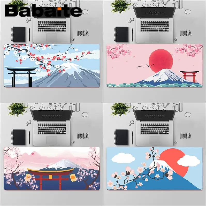 

Babaite Japan Fuji mountain cherry blossom sakura Laptop Gaming Mice Mousepad Free Shipping Large Mouse Pad Keyboards Mat