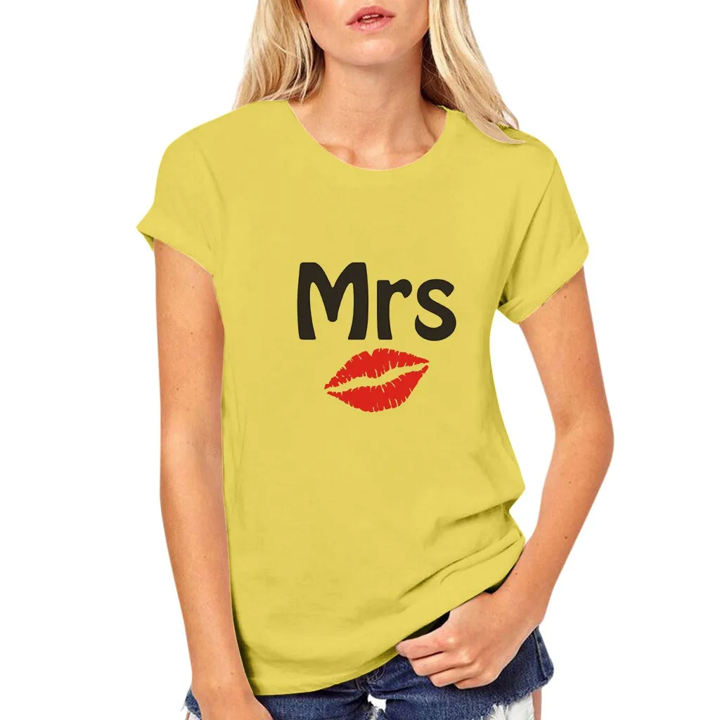 Футболка для пары His And Her Mr Mrs муж и жена одинаковые футболки свадебный подарок топ