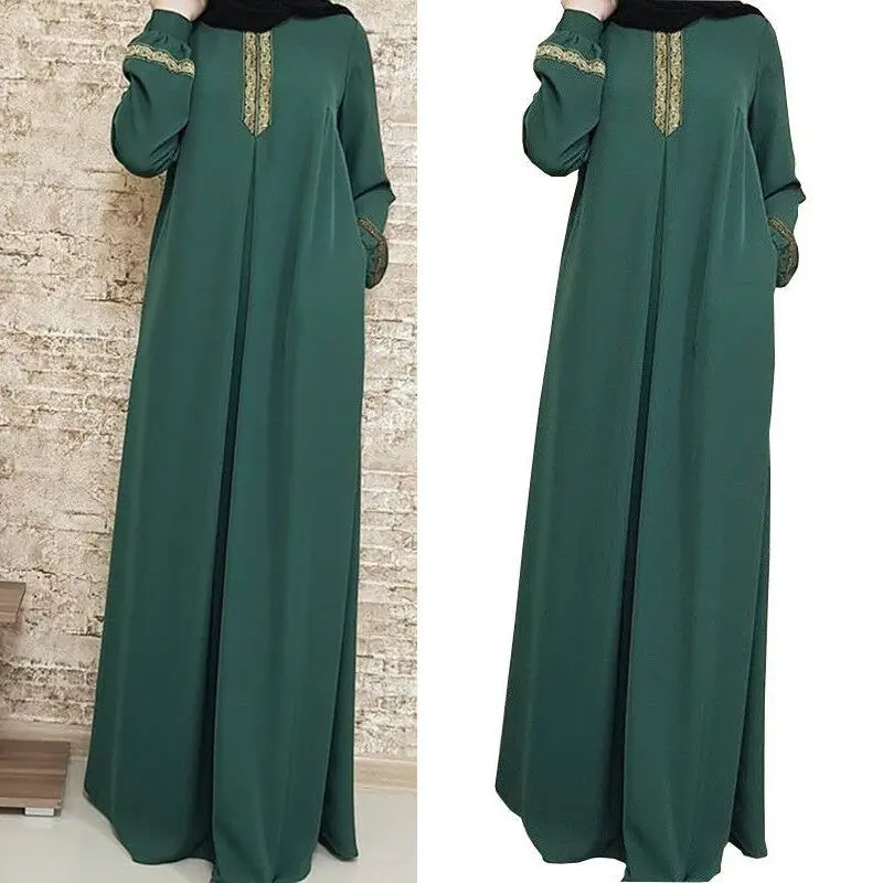 Женская блуза с длинным рукавом халат Дубай мусульманское платье Коран