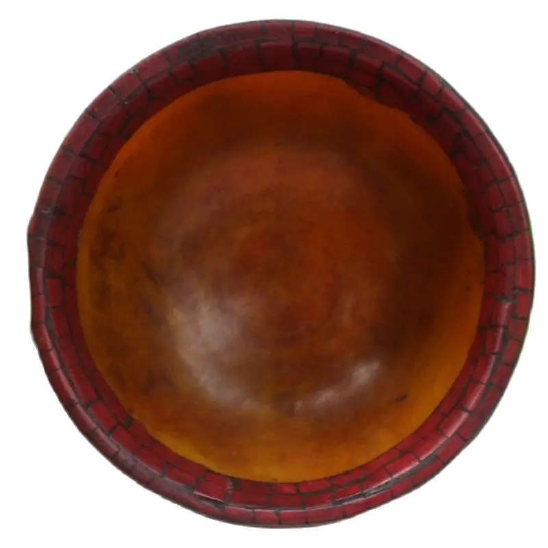 Antique amber inlaid with natural green turquoise coral Tibetan Buddhist bowl collection craft gift | Дом и сад