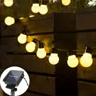 Открытый светодиодный садовый светильник 5 м 10 м Солнечная Мощность110V220Vглобусная лампочка гирлянды светильник s Открытый Газон Уличные вечерние Рождественский Декор Светильник