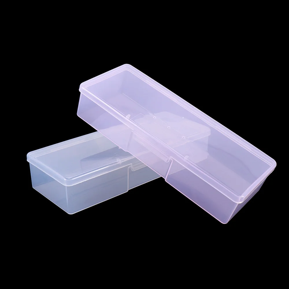 Nail Rectangular Tool Box Pen Storage Tattoo Manual Point Brush Polishing Sponge Buffer Container | Красота и здоровье