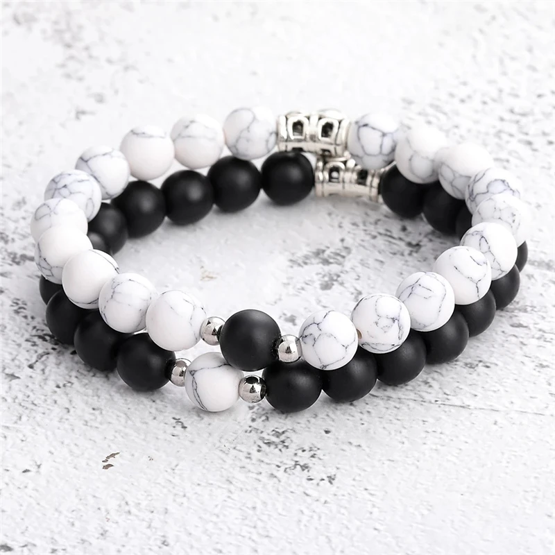 

Men Jewelry White Turquoise Tiger Eye Magnet Attracts Lovers Creative Beaded Bracelet