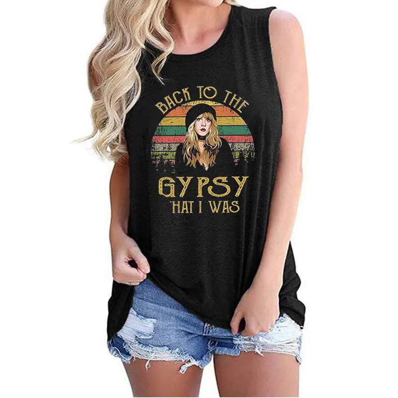 

INITIALDREAM Tops Women 2021 Summer Beauty Print Cotton Tank Top Loose Casual Sleeveless T-shirt Plus Size Vest top mujer