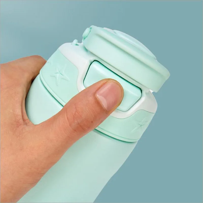 Botella de agua para deportes al aire libre, taza de aislamiento de paja port&aacute;til de acero inoxidable al vac&iacute;o, nueva-3