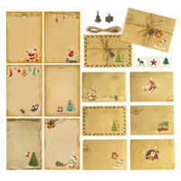 icraft vintage brown letter writing paper and envelopes set christmas pattern winter holiday invitation retro design xmas