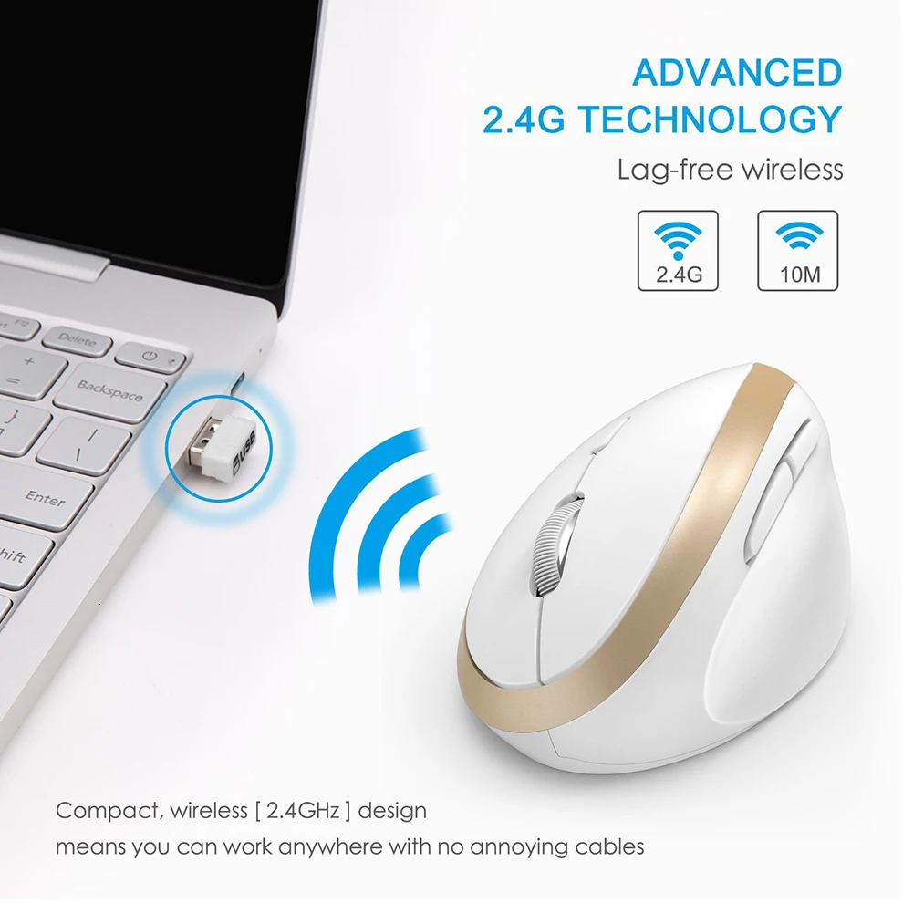 Jelly Comb Ergonomic Wireless Mouse For PC TV Laptop Ajustable DPI 2.4G Wireless Vertical Mouse Computer Office Optical Mice