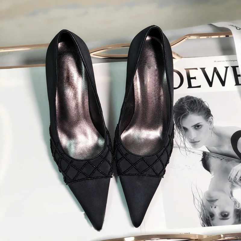 

Women's Shoes Luxury Designer Ladies Fashion Stiletto High Heels Shallow Mouth Pointed Toe Rhinestone Women's High Heel Sandals