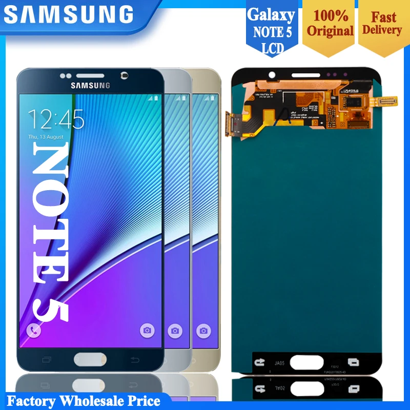100% Оригинальный ЖК-дисплей для SAMSUNG Galaxy Note 5 с сенсорным экраном Note5 N920A N9200 SM-N920 N920C