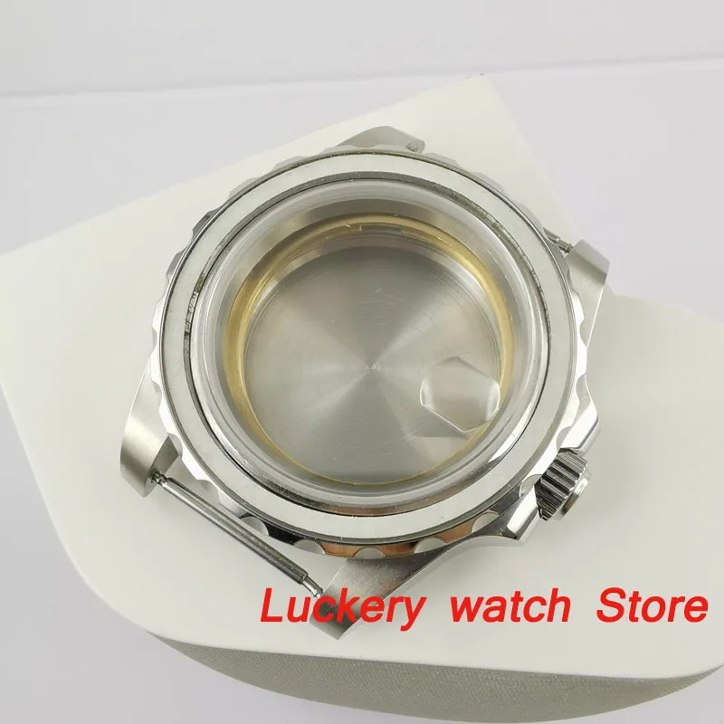 new 40mm case Ceramic bezel Sapphire glass stainless steel Watch Case fit ETA 2836 miyota 8215 automatic movement-BK47 | Наручные часы