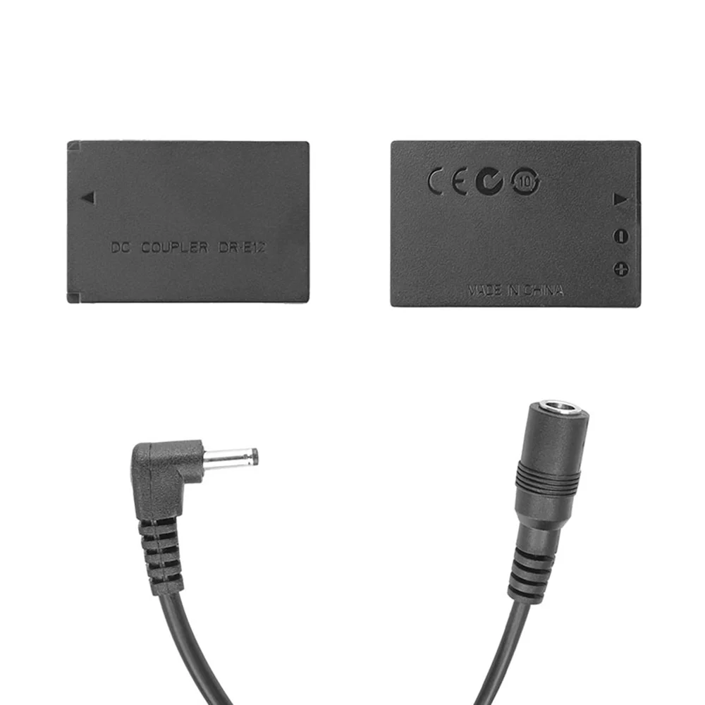 

CAMVATE Standard Canon LP-E12 (DR-E12) Dummy Battery To 2.5mm DC Cable Connector (275mm) For Canon EOS M/M2/M10/M50/M100/M200
