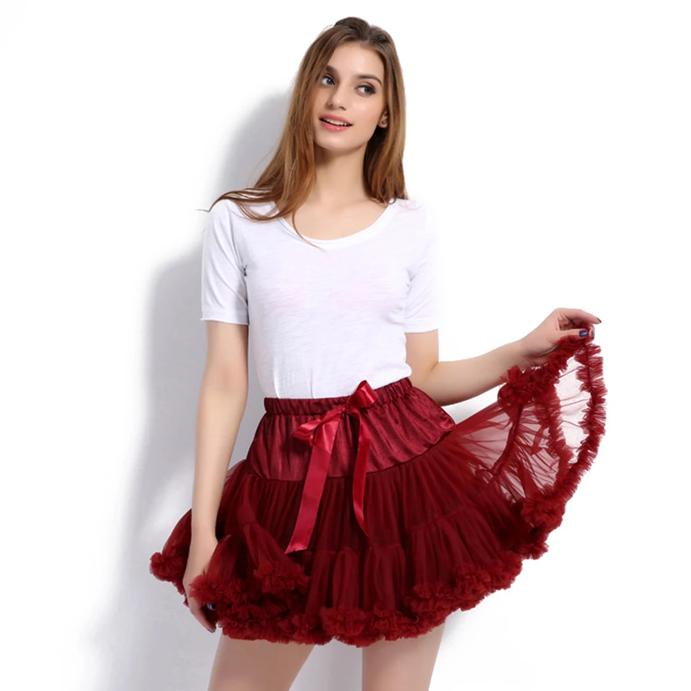 

Full Size Fluffy baby Teenage Girl Adualt Women Pettiskirt Tutu Women Tutu Party Dance Adult Skirt Performance Cloth TulleSkirt
