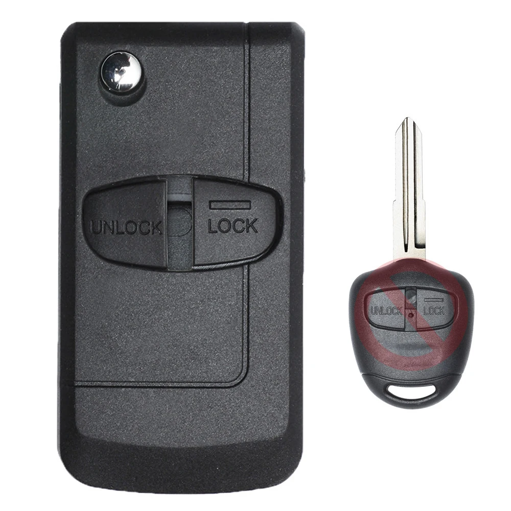 

Модифицированный чехол Keyecu для автомобильного ключа с 2 кнопками, чехол для Mitsubish Grandis Outlander