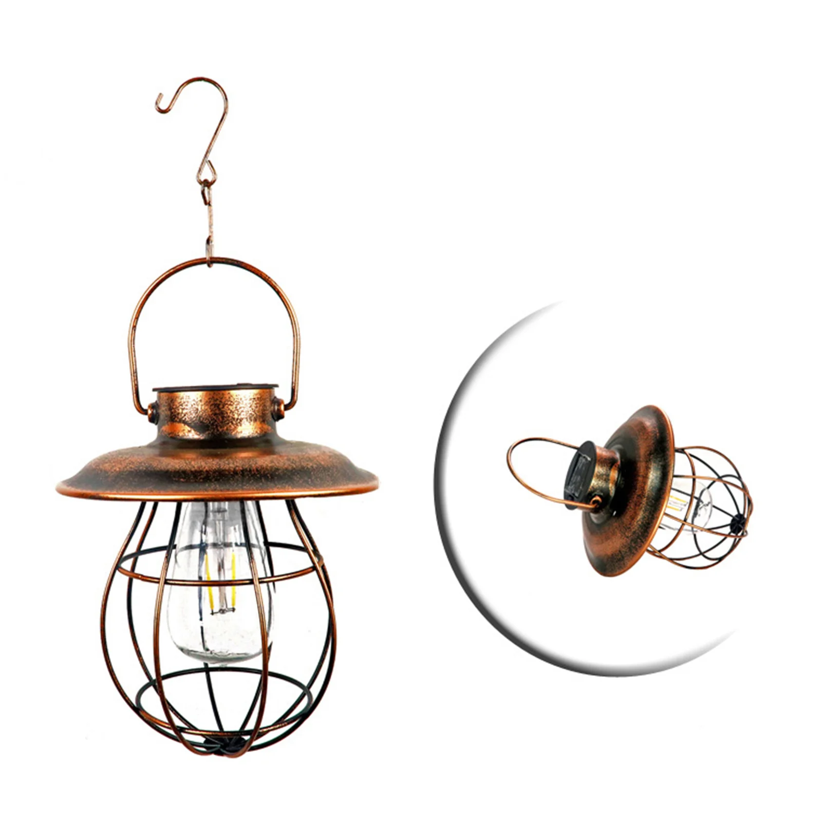 

Antique Solar Lantern Lamp Outdoor Hanging IP44 Waterproof Garden Decorative Light for Patio Garden Lawn Landscape Decoration