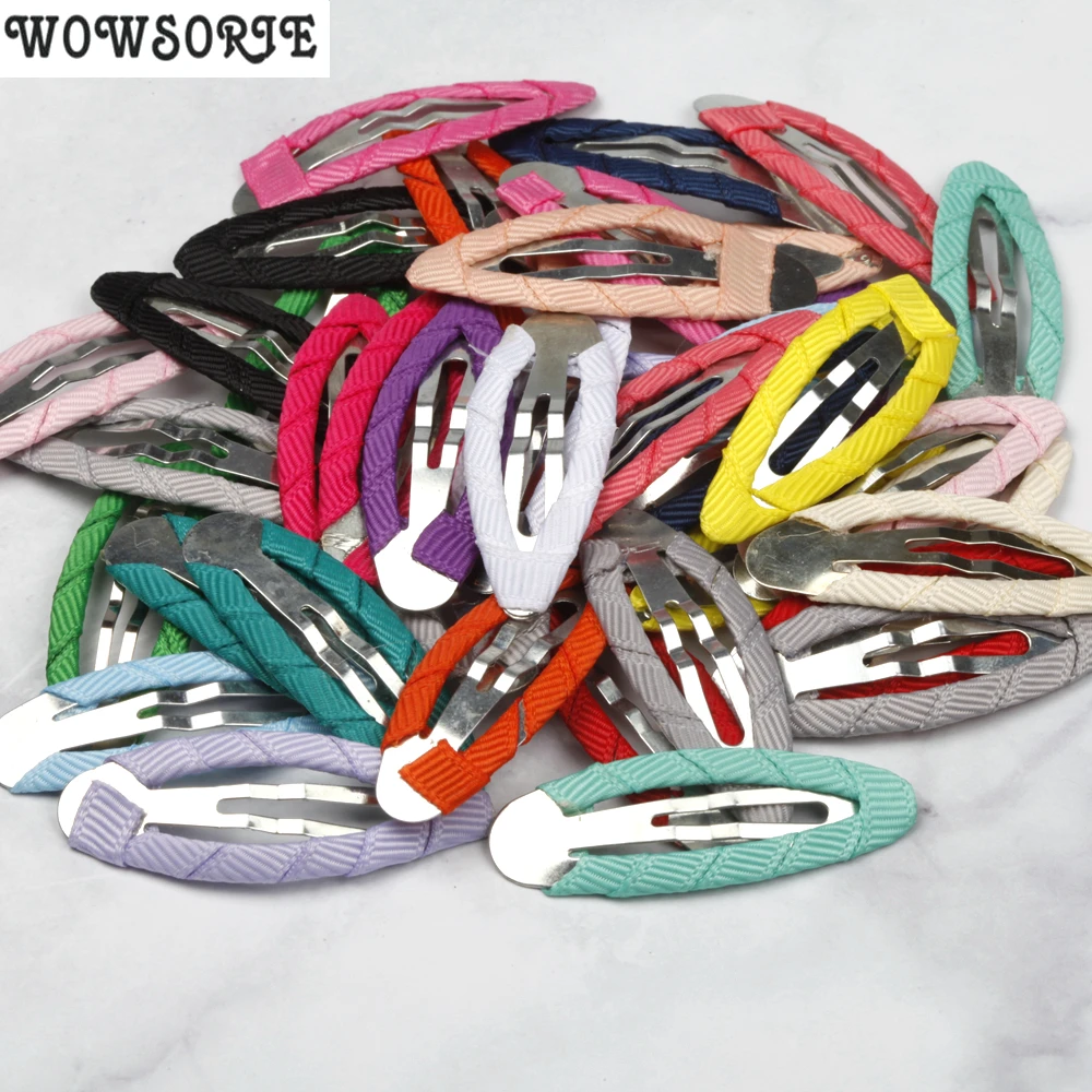 

Ribbon Band Foldover Hairclip Boutique Snap Clips Fashion Clips Hairpin Hairclips Bows Diy Hair Accessories headwear 30pcs