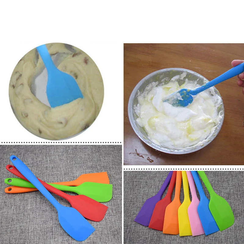 Non Stick Silicone Spatula Heat Resistant Mixing Pastry Scraper For Batter Cake Brush Flexible Ice Cream Scoop Baking Spatulas | Дом и сад