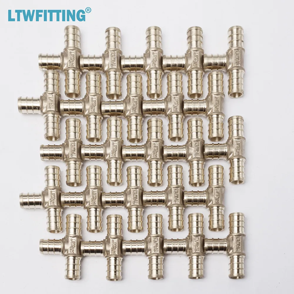 Латунный обжимной фитинг LTWFITTING PEX без свинца 1/2 дюйма x тройник PEX|crimp fitting|brass fittingspex