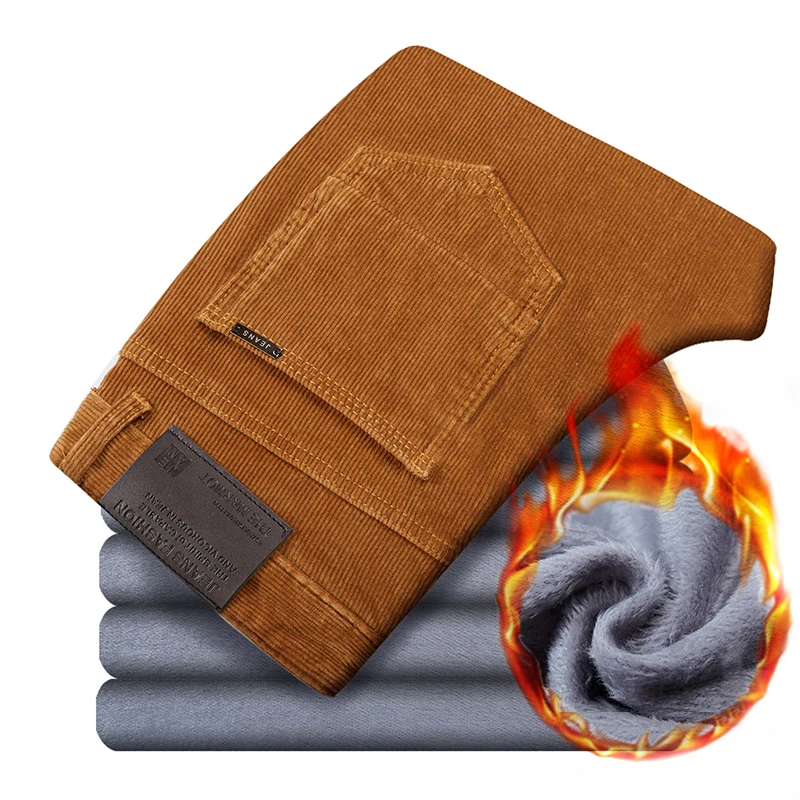 Брюки мужские вельветовые Теплые повседневные Бархатные деловые модные