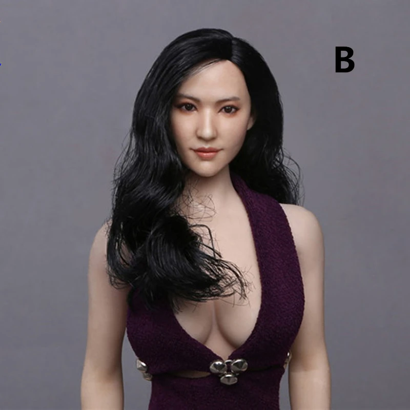 1/6 Scale Sculpt азиатские красивые женские длинные локоны волосы для 12 &quotдевушка